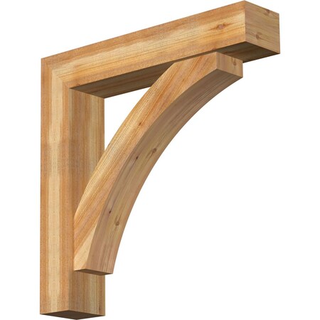 Ekena Millwork Thorton Block Rough Sawn Bracket w/ Offset Brace, Western Red Cedar, 8"W x 40"D x 40"H BKT0806X40X40THR05RWR